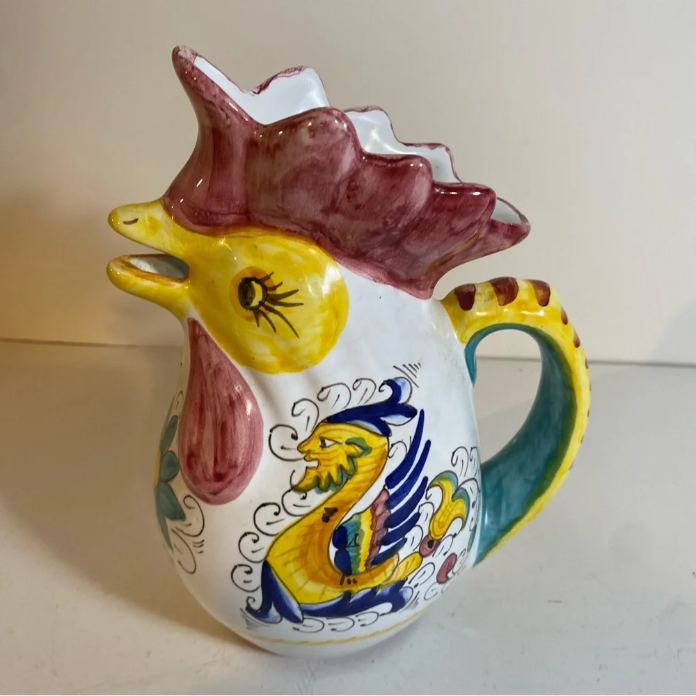 Williams Sonoma Italian Rooster Pitcher Made In Italy